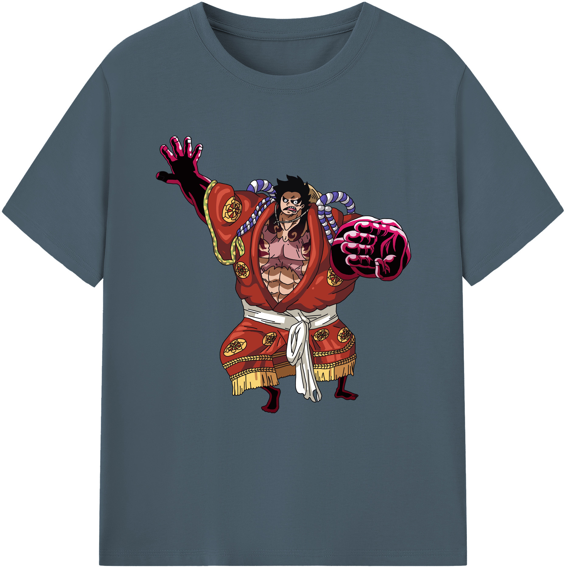 ワンピース モンキー・D・ルフィ ONE PIECE Monkey D. Luffy 綿100％半袖Tシャツ（フロントプリント）